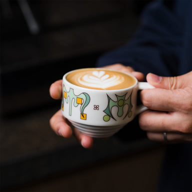 Loveramics Deco Botanical Story 165ml Flat White Cup Set (Beige)